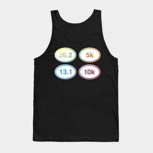 Rainbow 5k, 10k, Half Marathon, Marathon Oval Package Tank Top